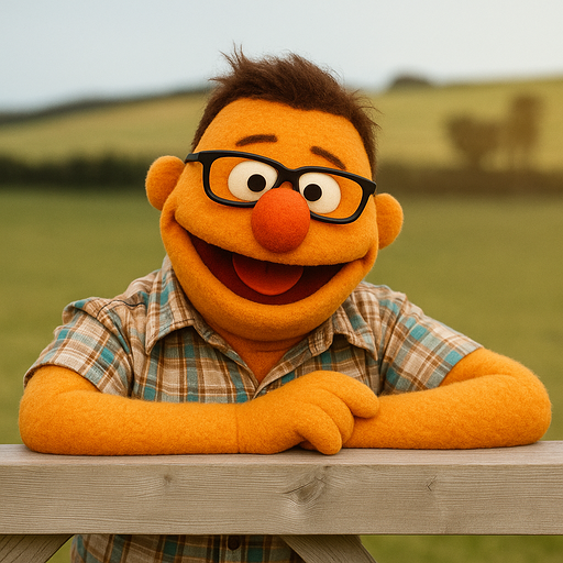 An image of Dr Daniel Chalk represented as a puppet, a la the muppets